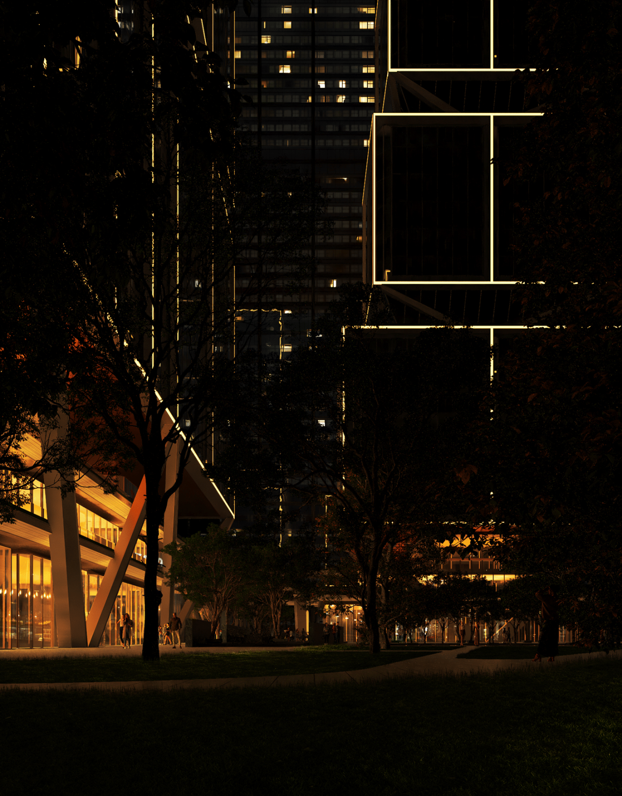 BIM建筑|武汉长江中心国际竞赛方案 / line+朱培栋关于城市坐标的双重思考