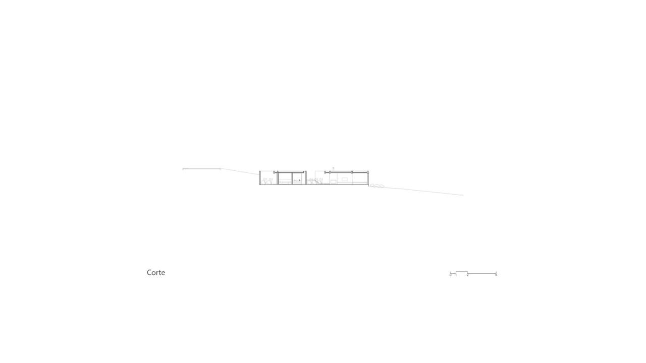 借地势嵌入地下打造庭院核心自然延伸的度假屋设计