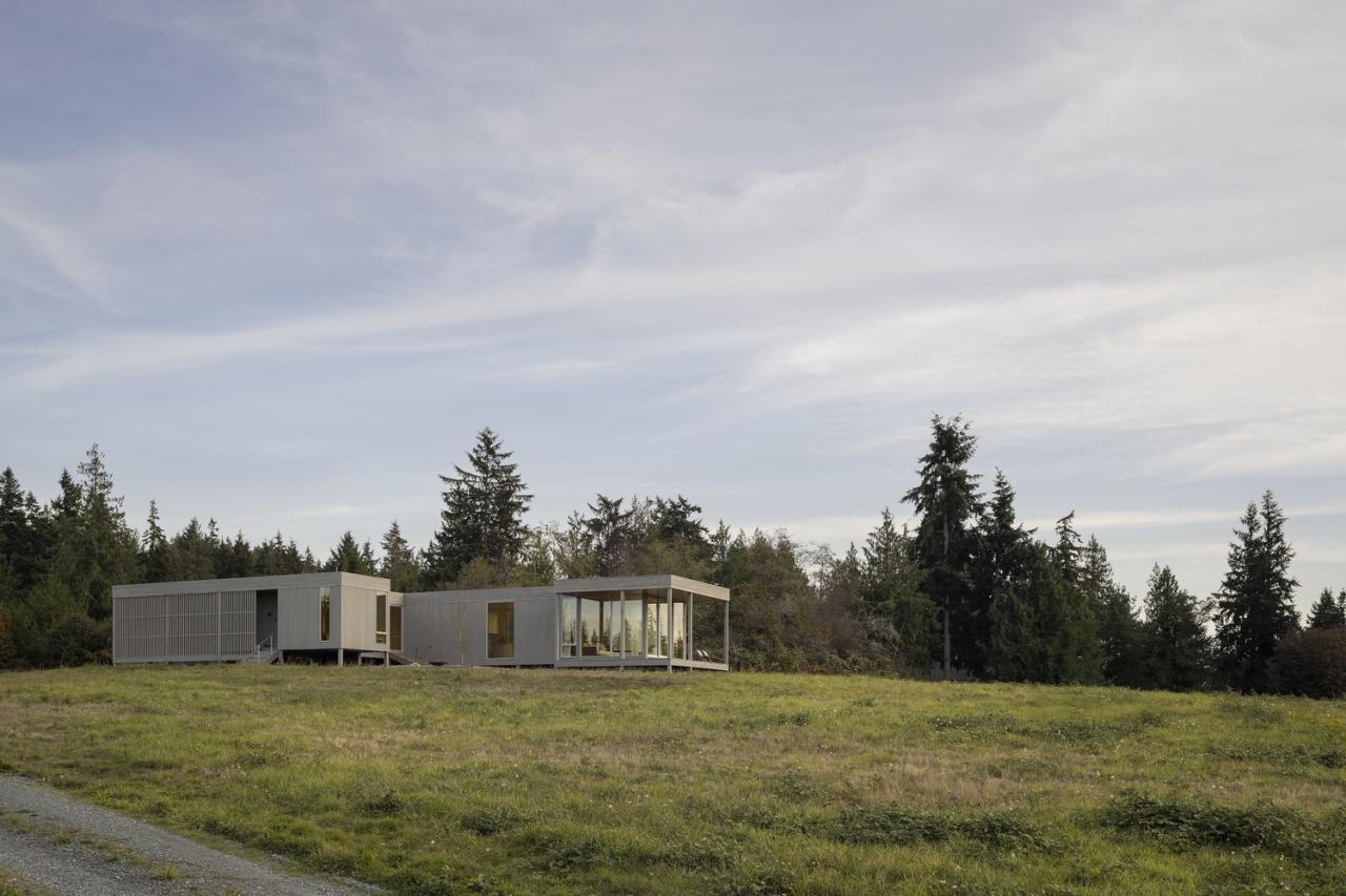 漂浮在草地上的冥想之屋禅意静修的度假屋设计