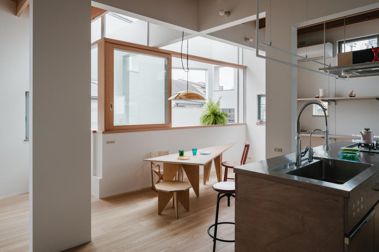 九宫格划分不规则五边形不同规格的开口日式住宅设计