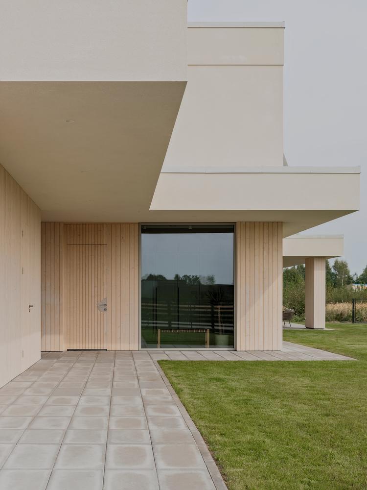 温暖自然流畅细节简洁线性对称韵律的极简别墅设计