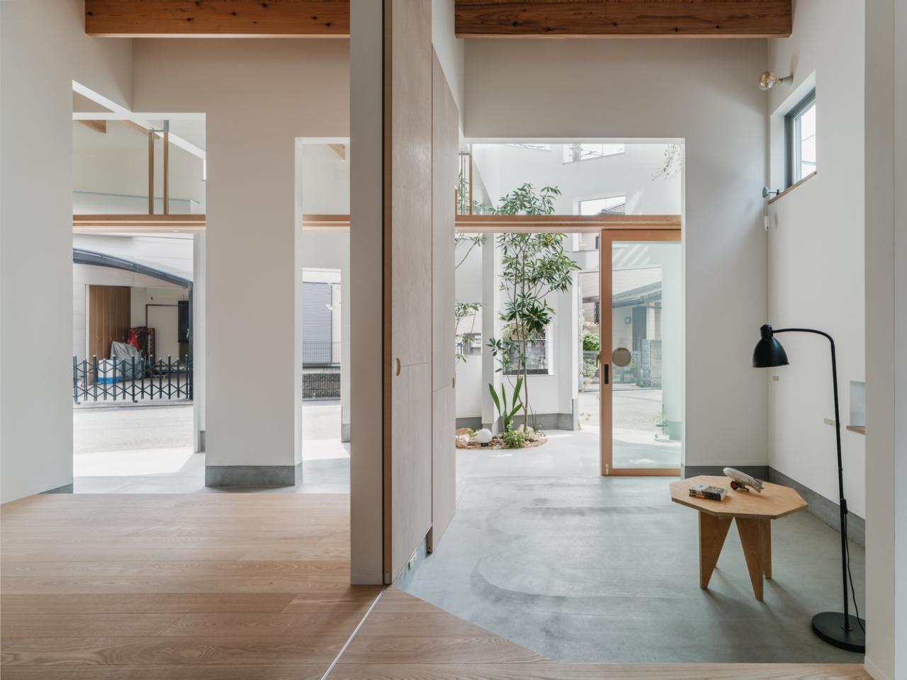 九宫格划分不规则五边形不同规格的开口日式住宅设计