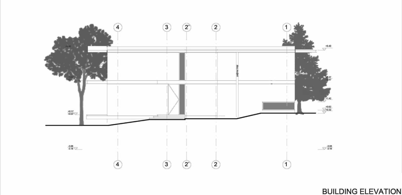 森林流经的房子混凝土和玻璃相结合度假别墅设计