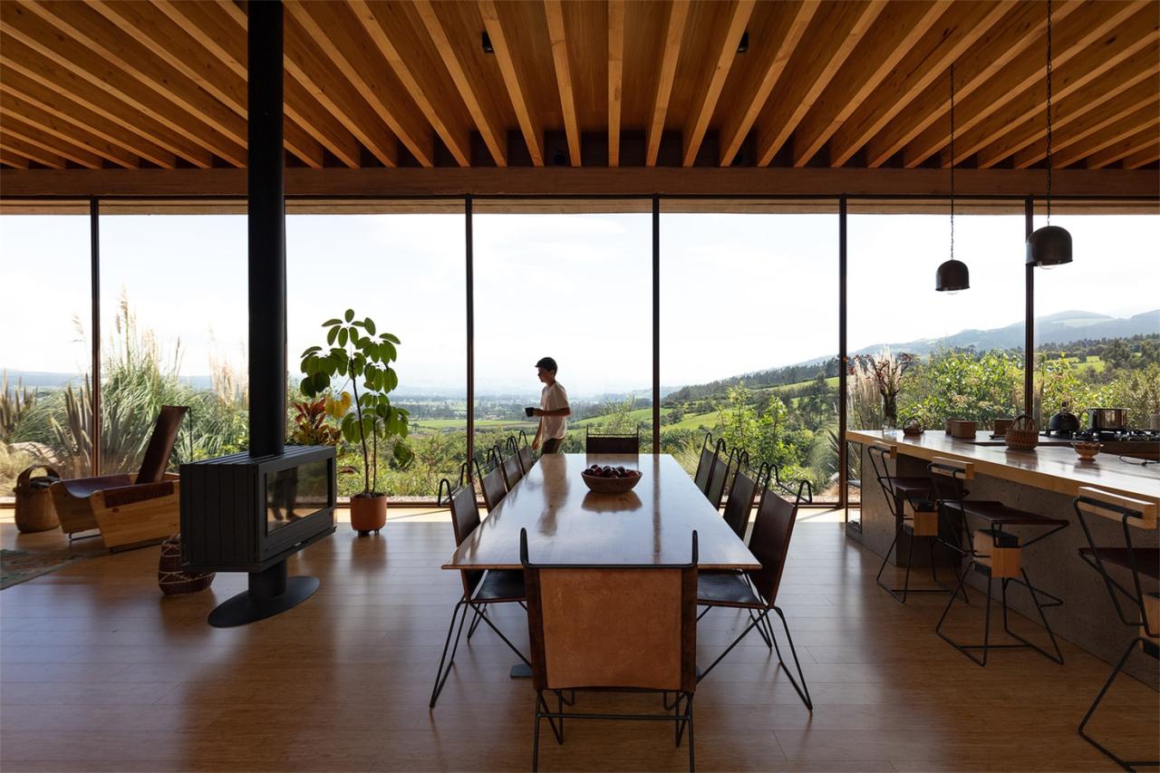 移动不同角度观察景观动态自然情感体验的别墅设计