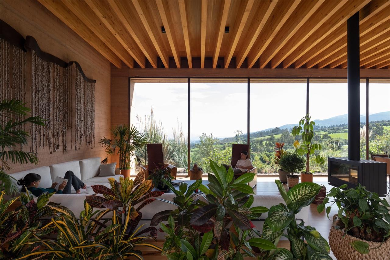 移动不同角度观察景观动态自然情感体验的别墅设计