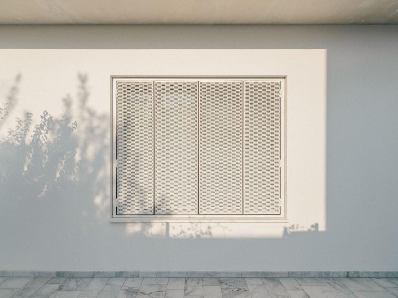 雕塑般裸露混凝土贯穿整个狭长矩形的平房设计