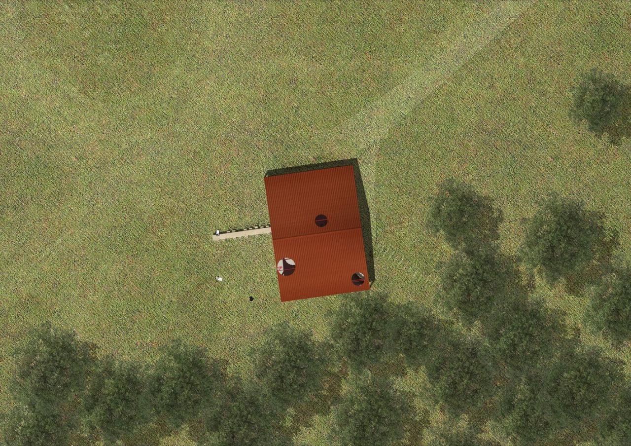 隐藏在葱郁壮丽环境中的红色宝石宁静的度假屋设计