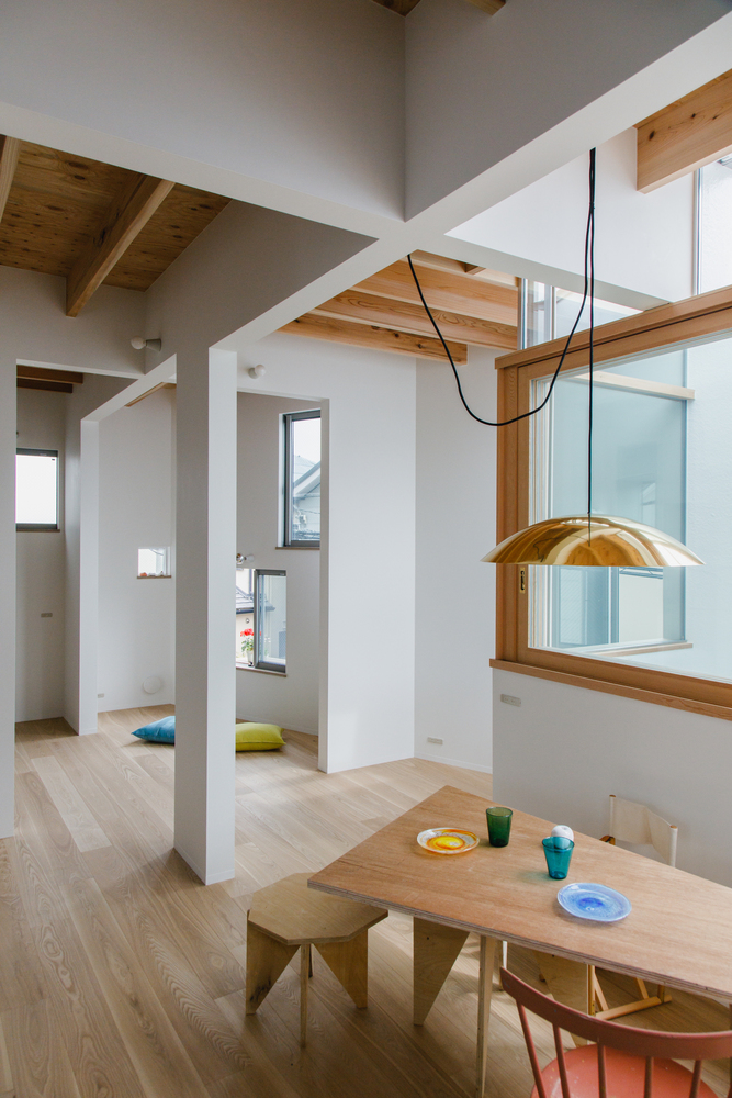 九宫格划分不规则五边形不同规格的开口日式住宅设计