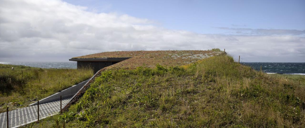 与沙丘和大海共生挪威海岸自然诗意开阔之美的度假屋设计