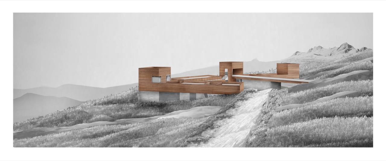 移动不同角度观察景观动态自然情感体验的别墅设计