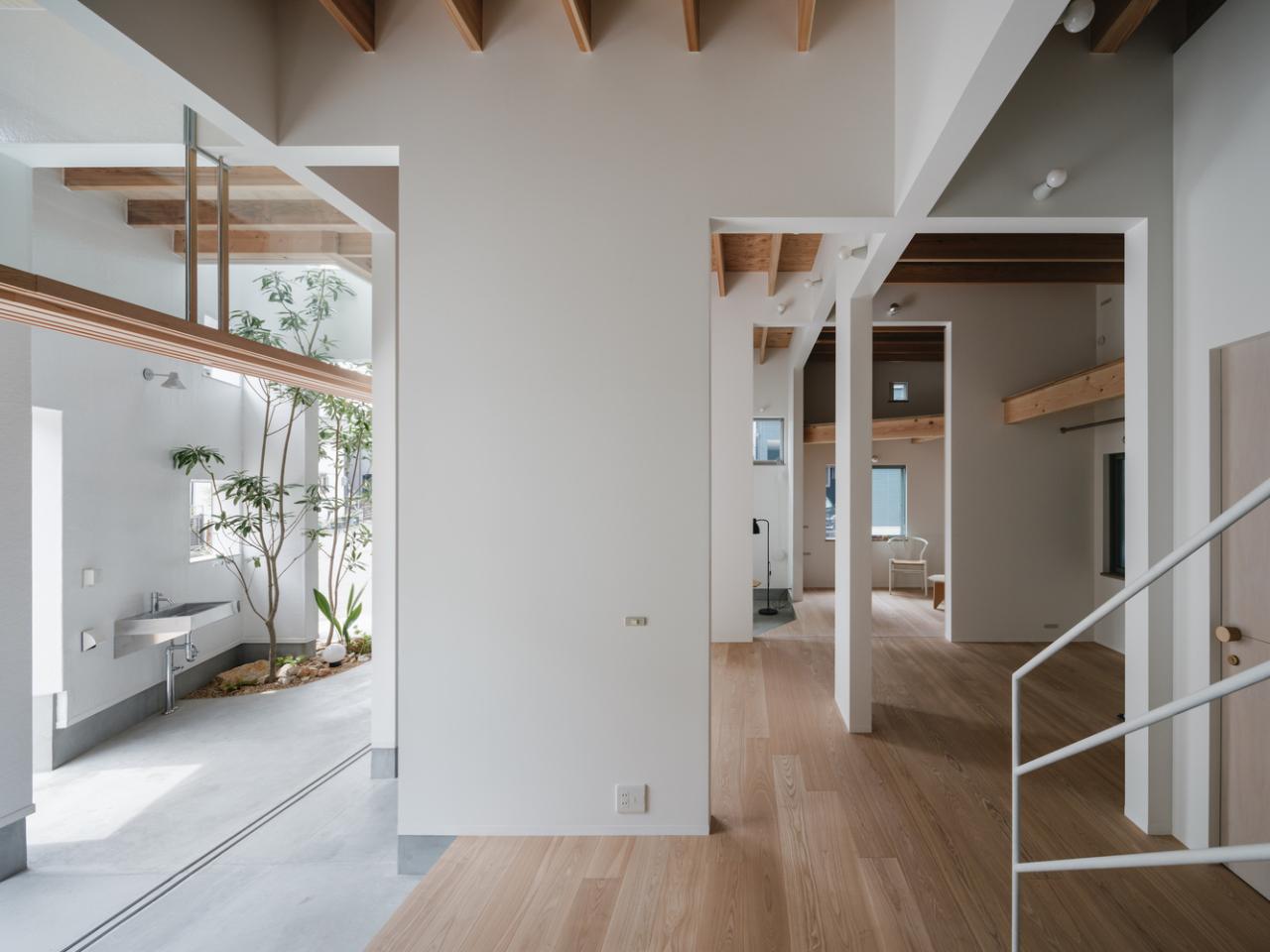 九宫格划分不规则五边形不同规格的开口日式住宅设计