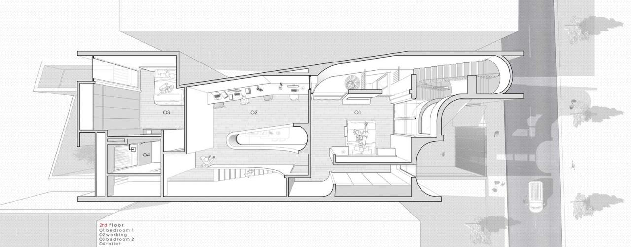 住宅 + 工作室设计风水难题下的曲线建筑智慧