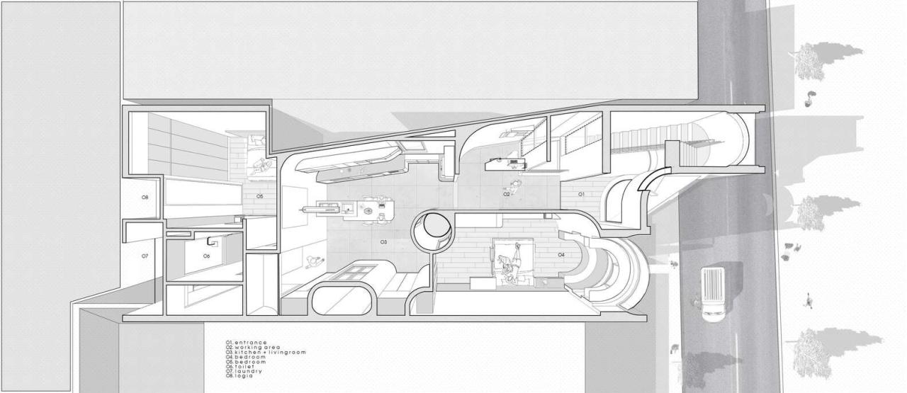 住宅 + 工作室设计风水难题下的曲线建筑智慧